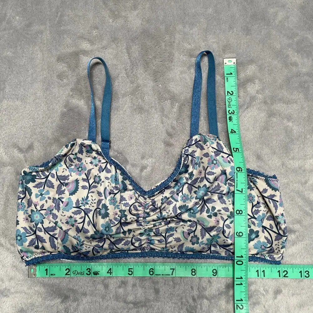 Spell Blue Dahlia Bralette Womens Large Floral Boho Comfy Lounge Adjustable - Picture 6 of 7